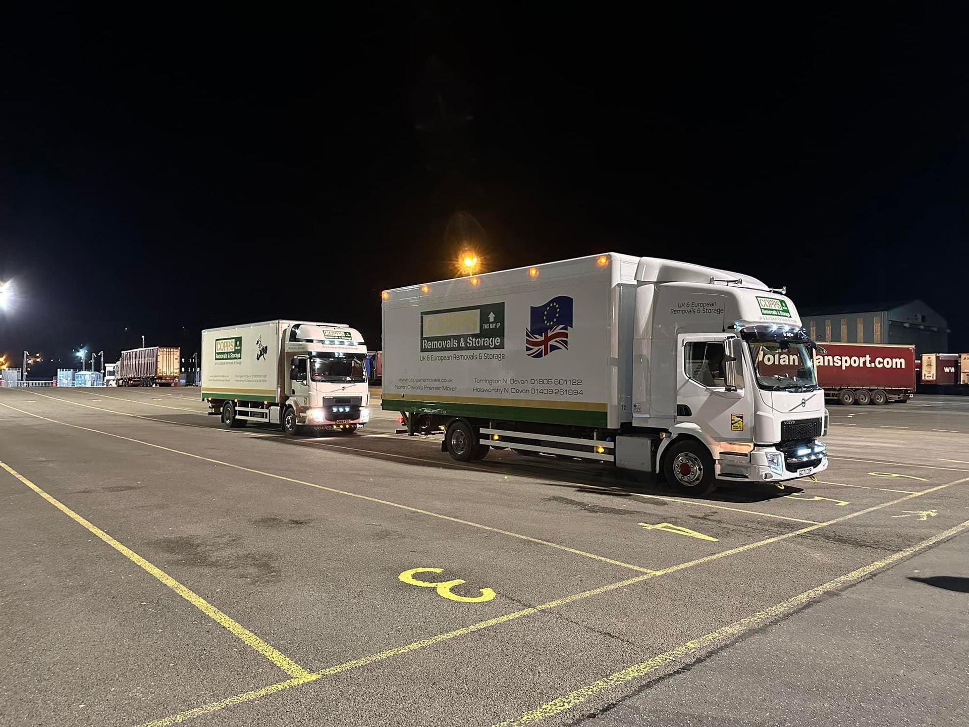 Trucks on way to Ireland
